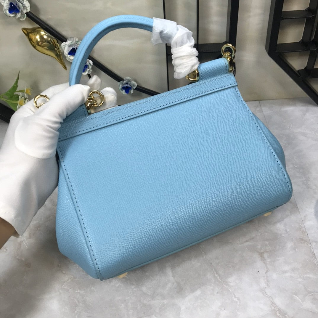 DG Medium Sicily Handbag In Dauphine Blue For Women 10.2in/26cm DG BB4347A10018H422