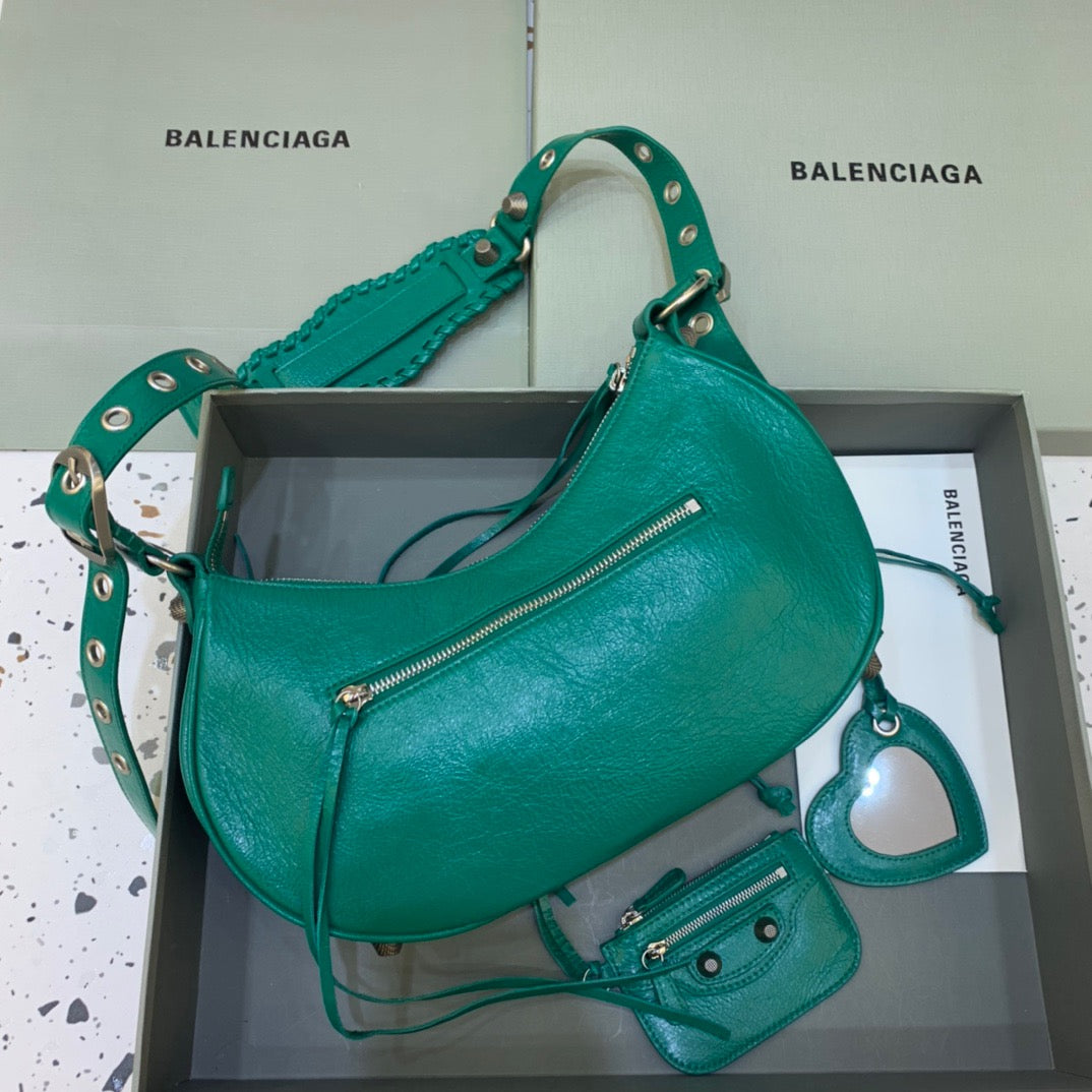 Balen Le Cagole XS Shoulder Bag In Dark Green, For Women,  Bags 13in/33cm