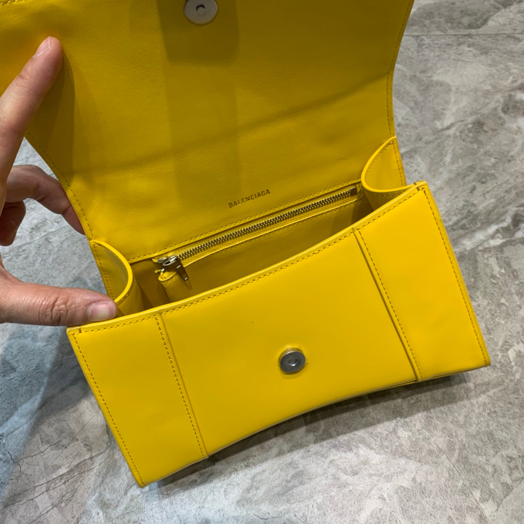 Balen Hourglass Small Handbag In Yellow, For Women,  Bags 9in/23cm