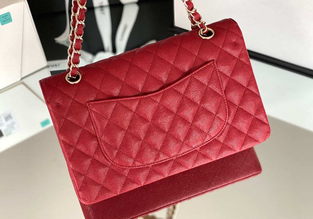 Chanel Classic Handbag 26cm Red For Women A01112