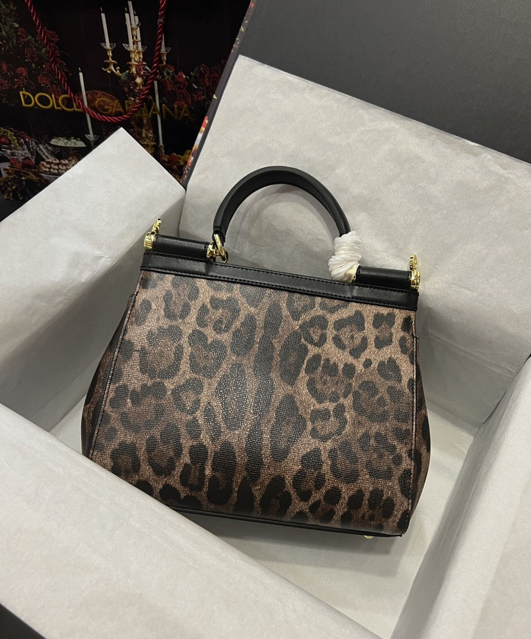 DG Sicily Bag In Leopard-Print Pony Hair Multicolour For Women 10.2in/26cm DG