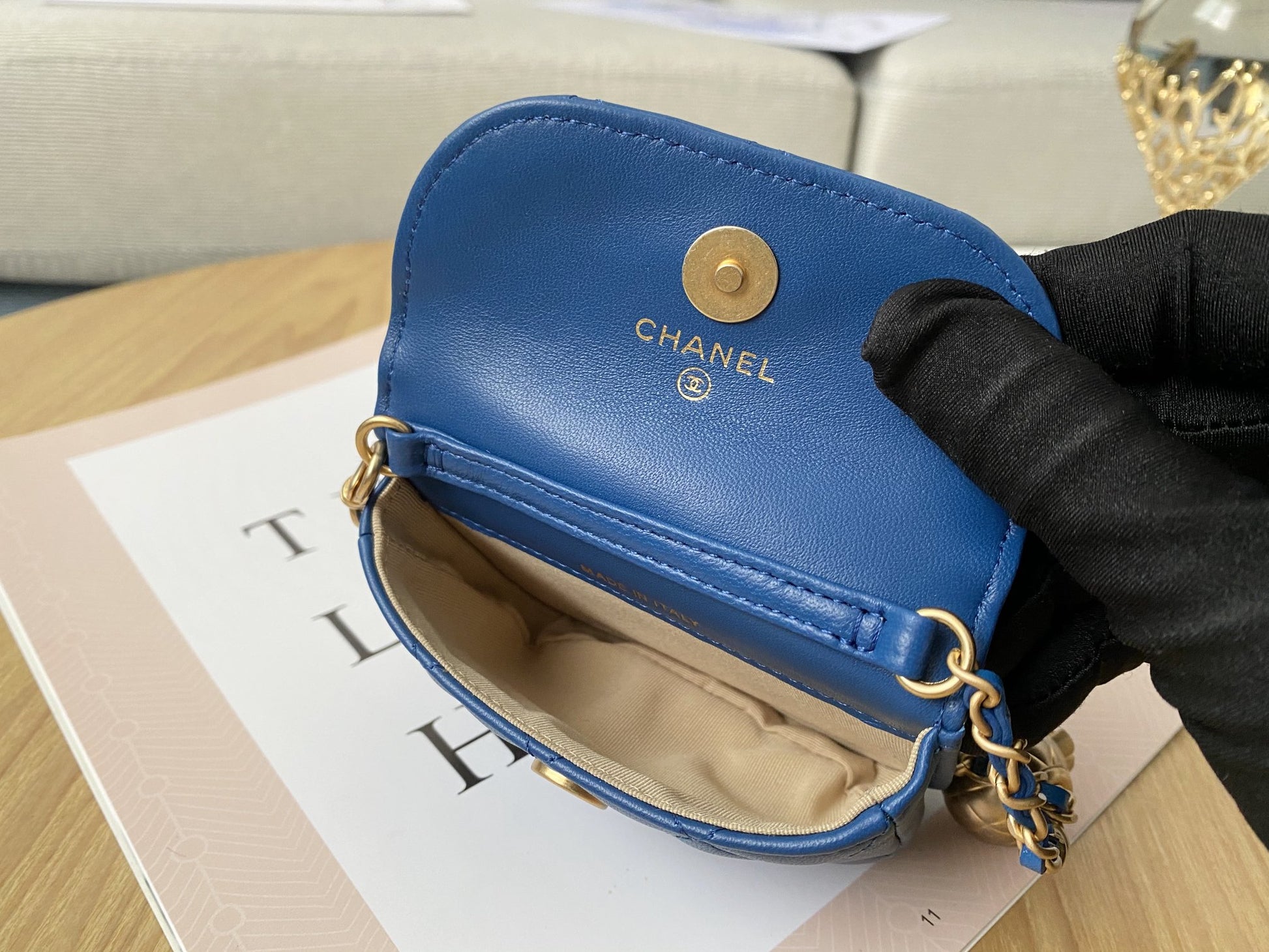 ChanelMini 1889 Unblocked Metal Ball Blue Bag For Women 9cm/3.5in