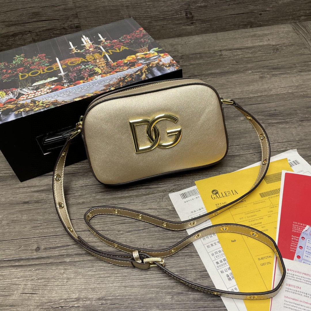 DG Crossbody 3.5 Bag Gold For Women 7.5in/19cm DG