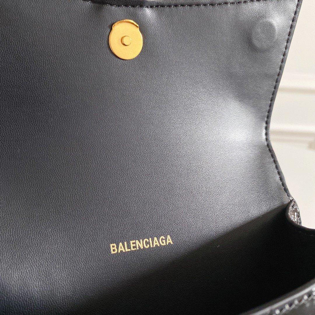 Balenciaga Hourglass XS Handbag In Black, For Women, Women’s Bags 7.4in/19cm