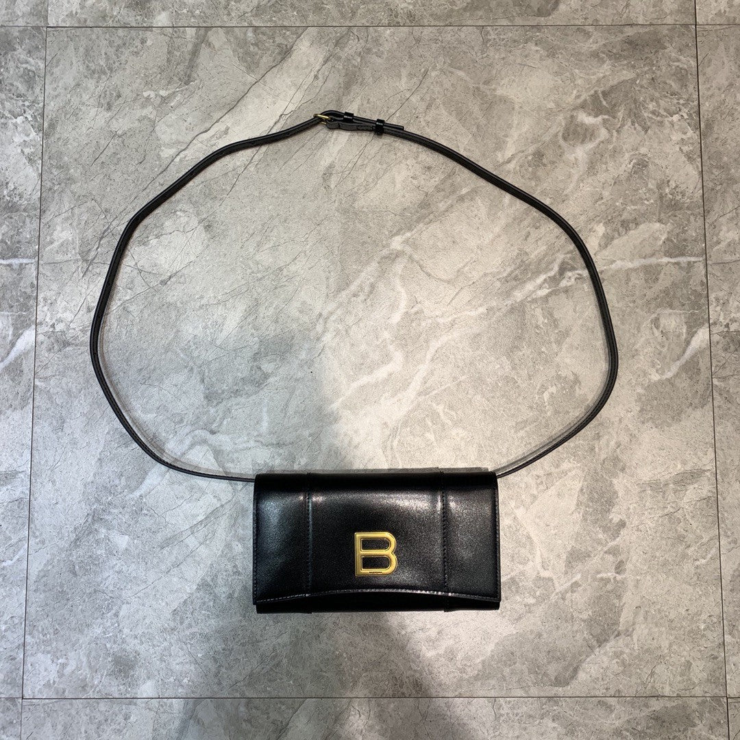 Balen Hourglass Wallet Bag In Black, For Women,  Bags 8in/20cm