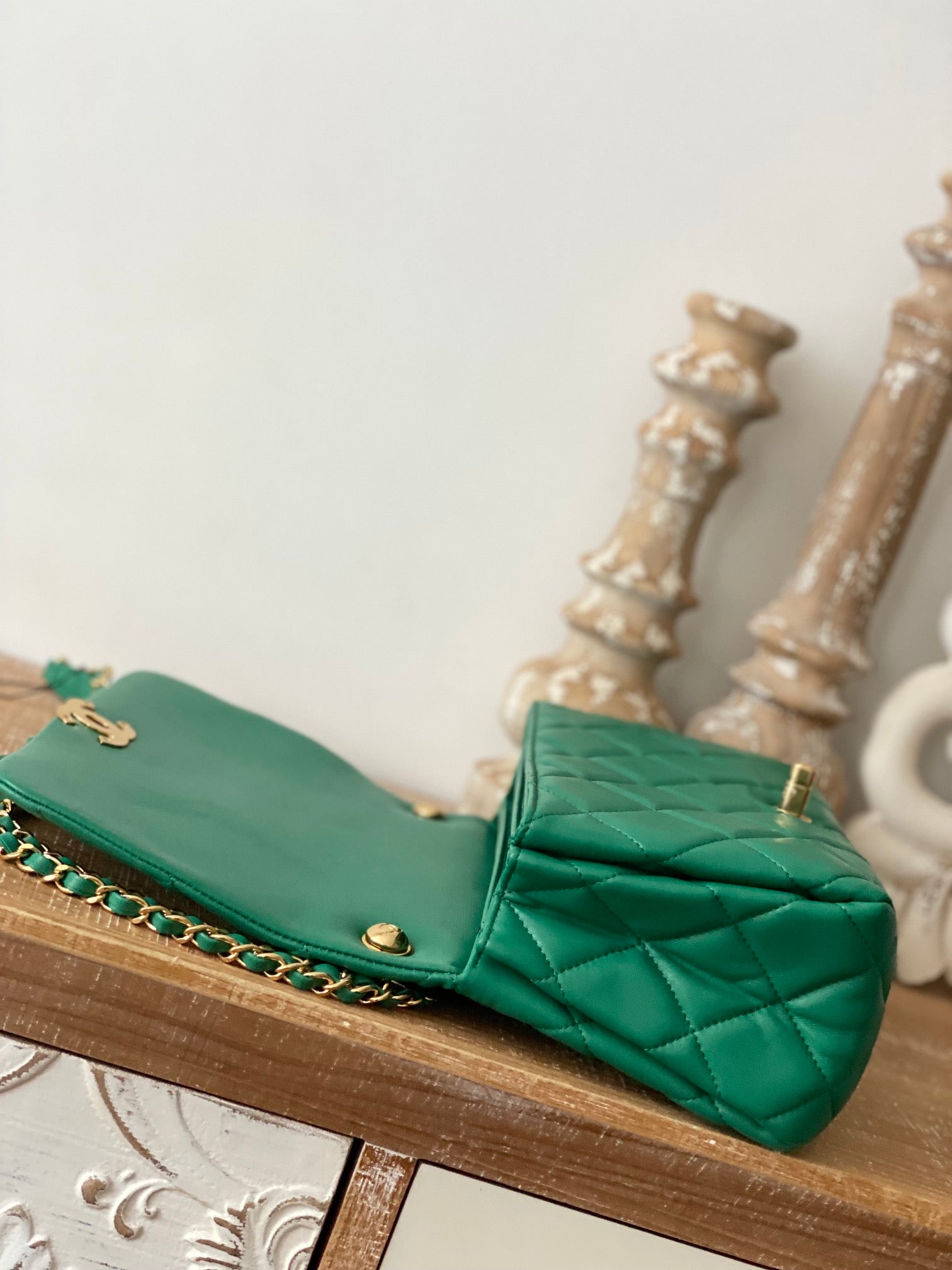 ChanelLarge Flap Green Bag For Women 23cm/9in