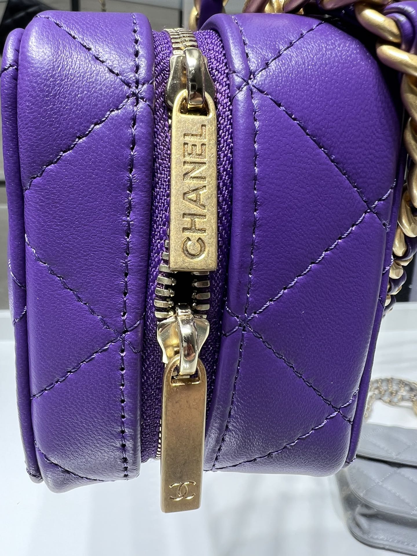 ChanelVanity With Chain Purple Bag For Women 9cm/3.5in