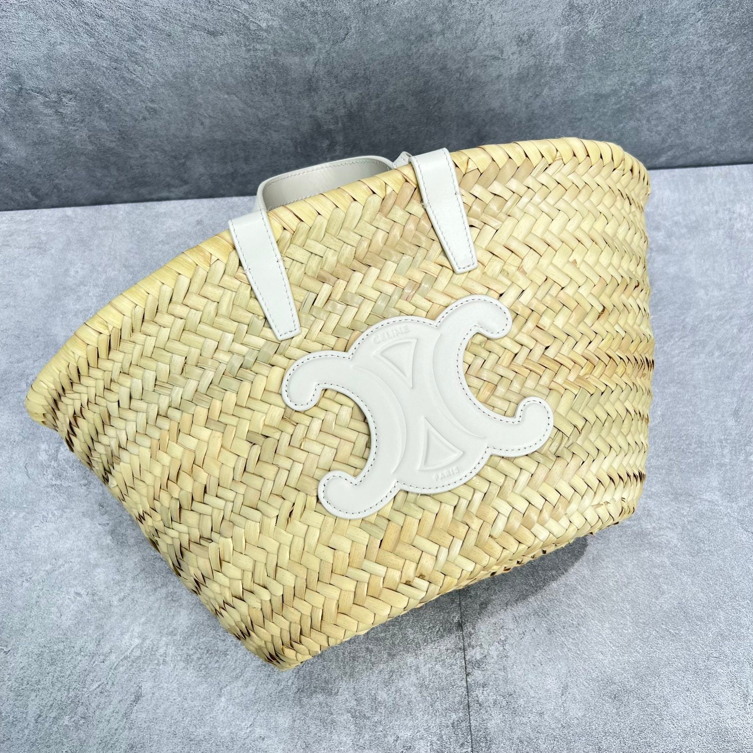 CE Teen Triomphe CE Classic Panier In Palm Leaves And Lizard White For Women 8in/20cm