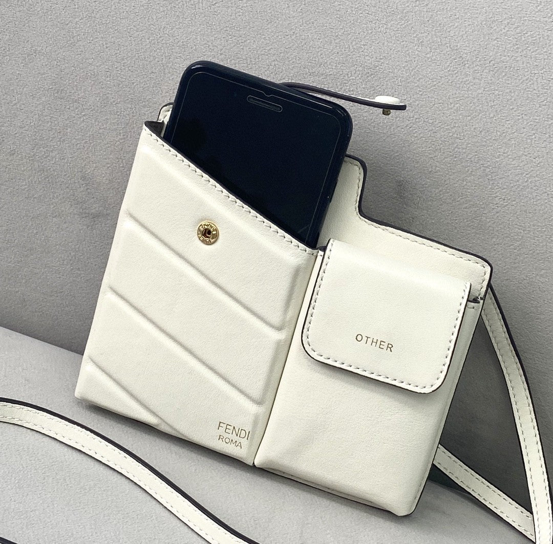 FI Bustine 2 Pockets Mini White Bag For Woman 16cm/6in