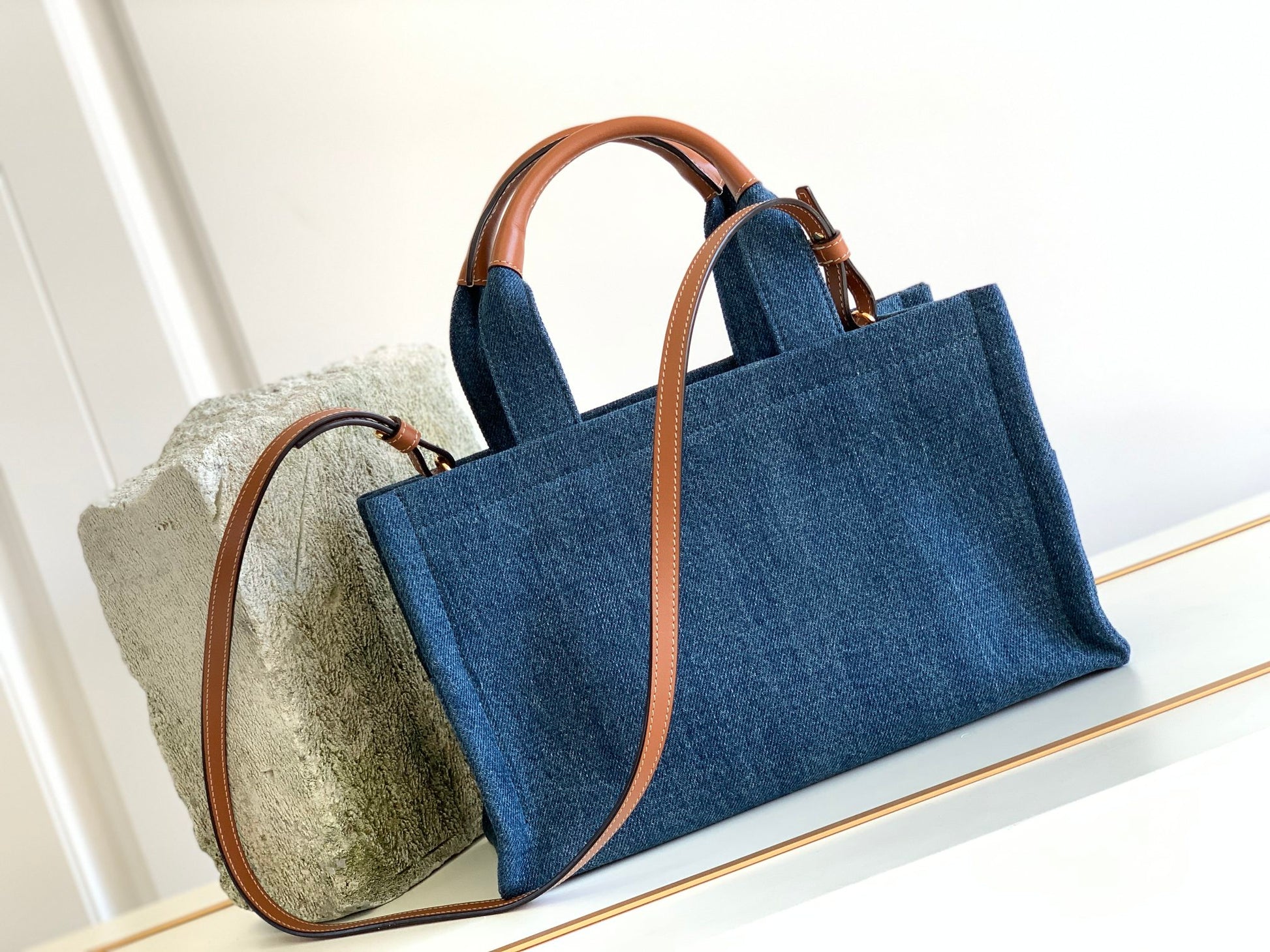 CE Small Denim Tote For Women 11.4in/29cm