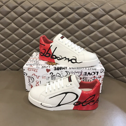 Dolce &amp; Gabbana Portofino Sneakers White/Red For Men DG Shoes