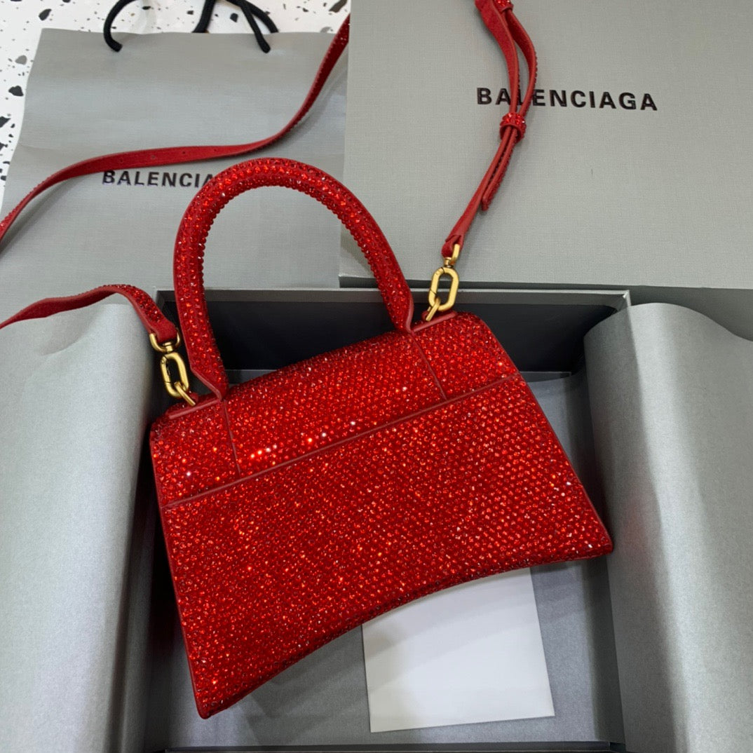 Balen Hourglass Small Handbag In Red, For Women,  Bags 9in/23cm