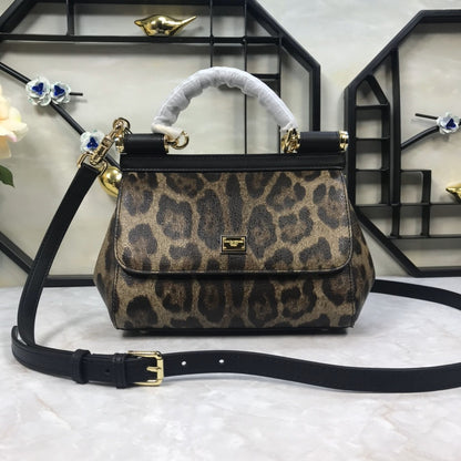 DG Leopard Print Small Sicily Top Handle Bag Muticolour For Women 7.8in/20cm DG