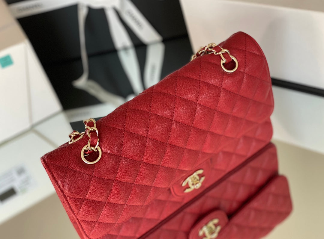 Chanel Classic Handbag 26cm Red For Women A01112