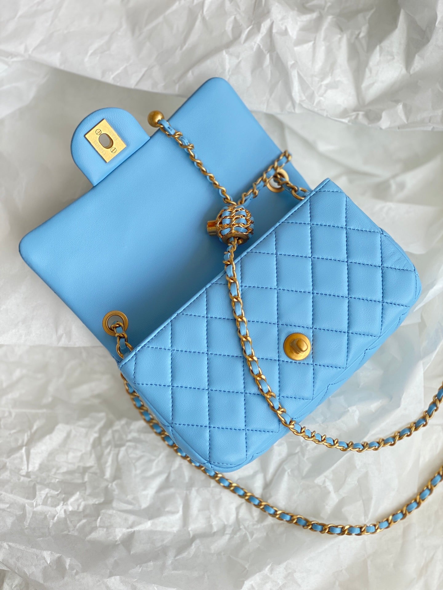 ChanelMini Flap Bag Blue For Women, Women&#8217;s Bags 7.9in/20cm