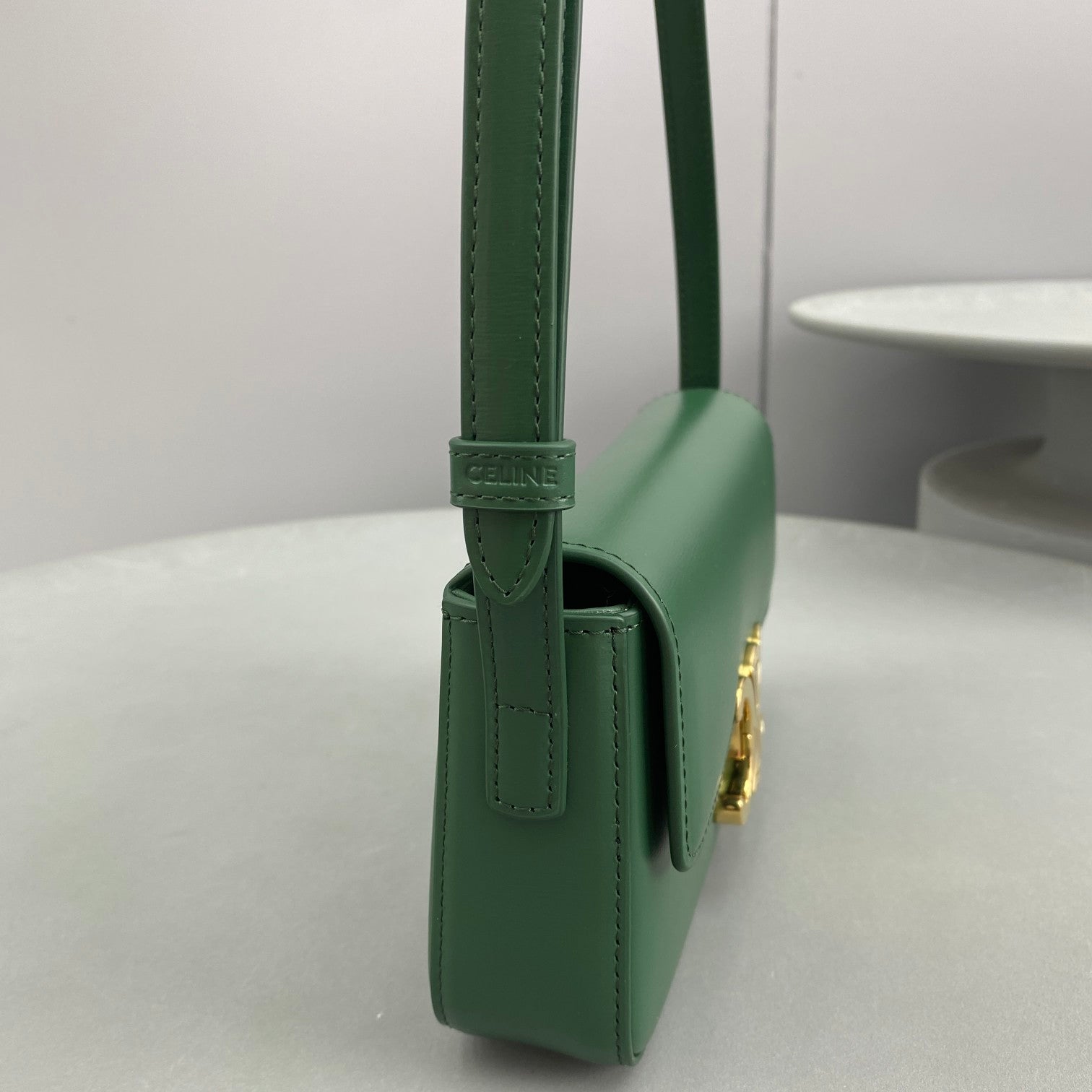 CE Triomphe Shoulder Bag Green For Women 8in/20cm 