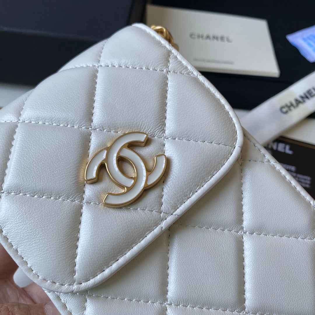 ChanelPhone Holder White Bag For Women 15cm/6in