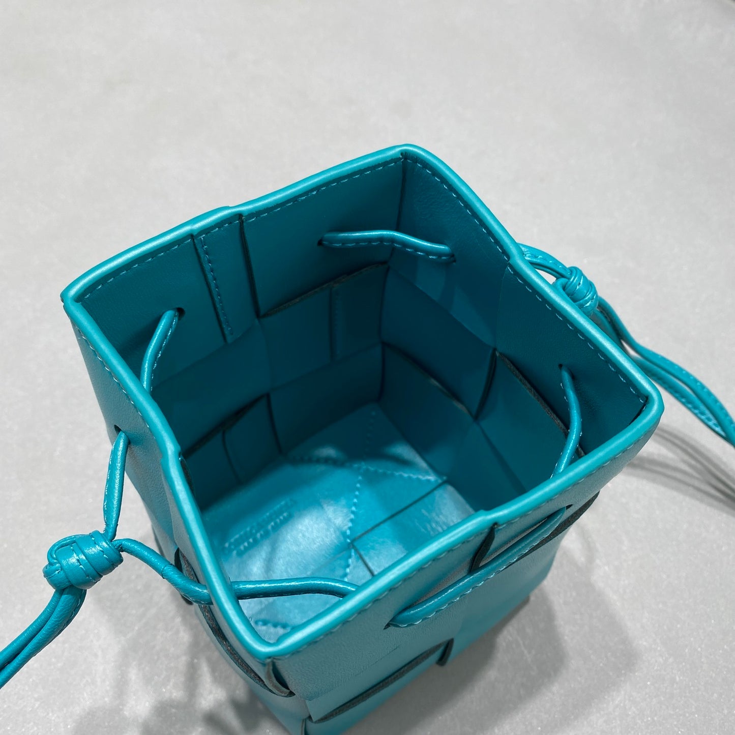 BV Mini Cassette Bucket Bag Blue, For Women, Bags 5.5in/14cm