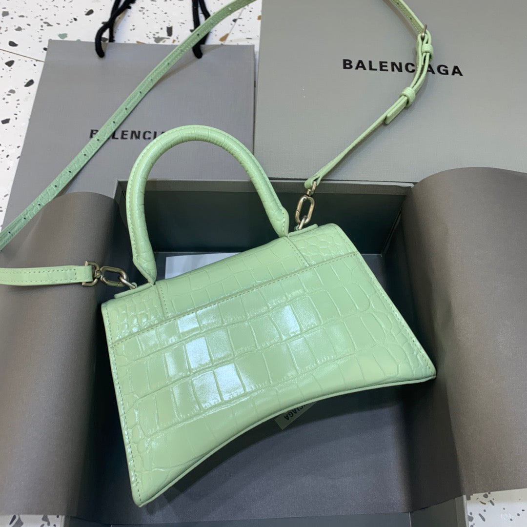 Balen Hourglass Small Handbag In Light Green, For Women,  Bags 9in/23cm