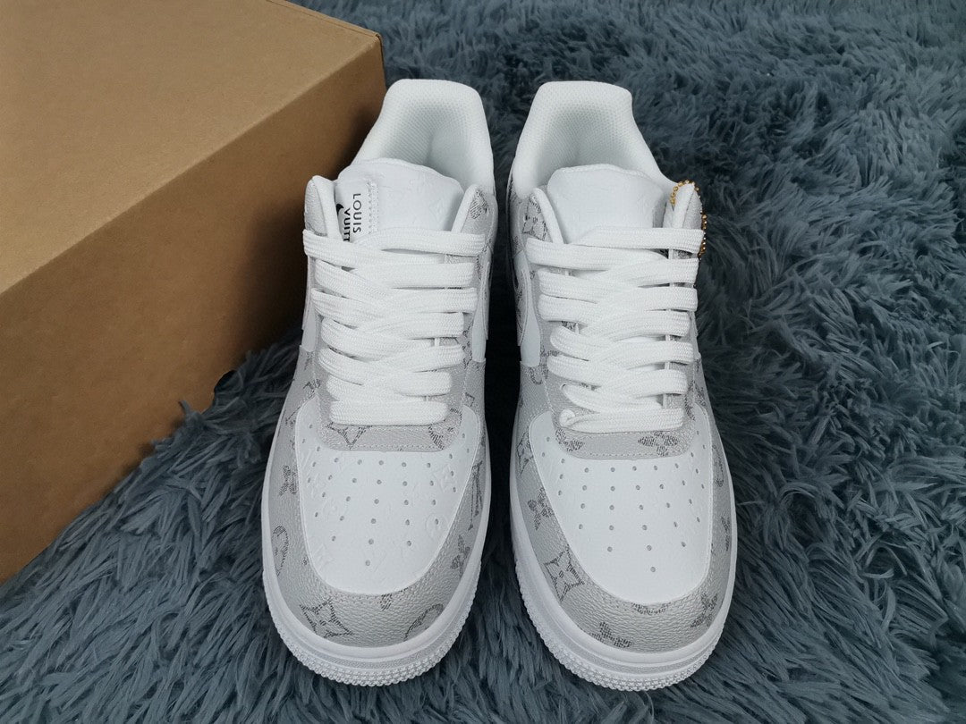  Nike Air Force 1 Low x Louis Vuitton Virgil Abloh &#8216;White Grey&#8217; For Men 