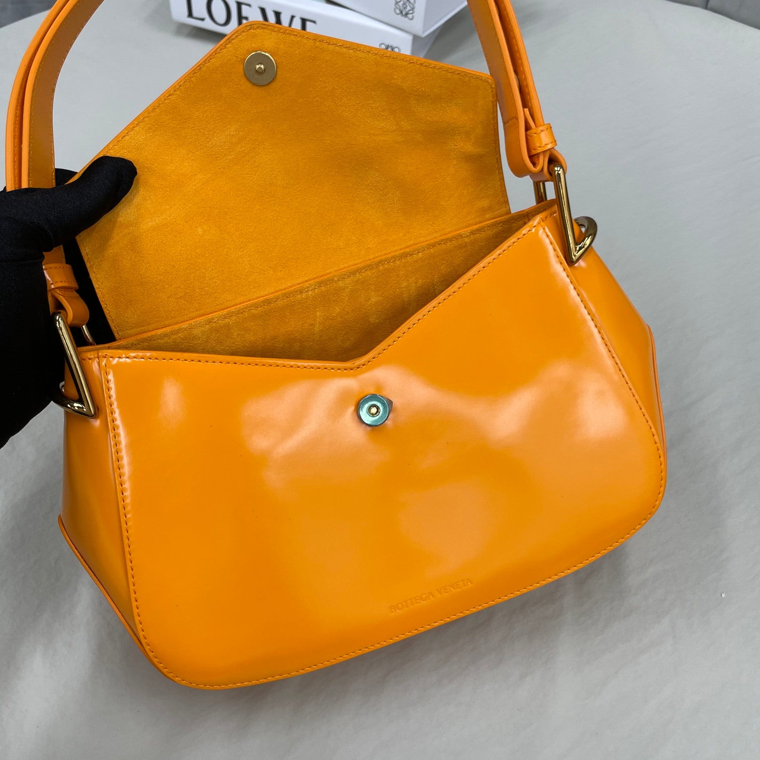 BV Toyin Axillary Bag Orange, For Women, Bags 11in/28cm