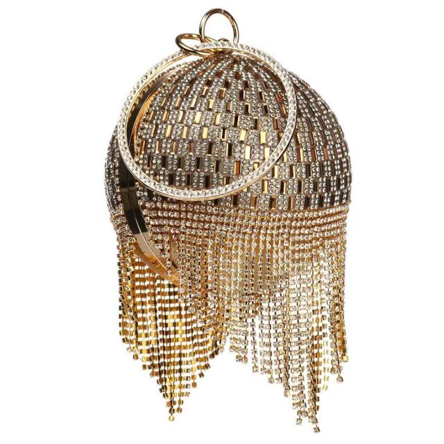 Sliver Diamonds Rhinestone Round Ball Evening Bags 2022