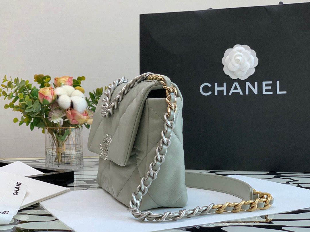 Chanel Classic Flap Bag Grey For Women 10.2in/26cm