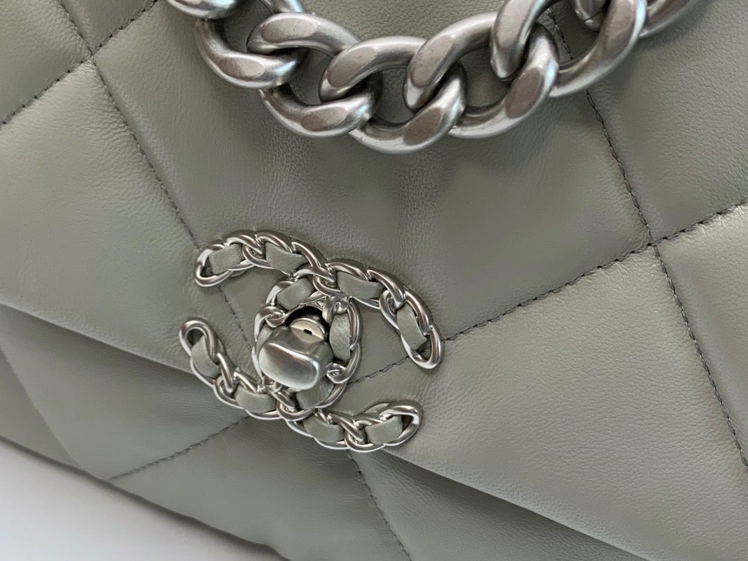 Chanel Classic Flap Bag Grey For Women 10.2in/26cm