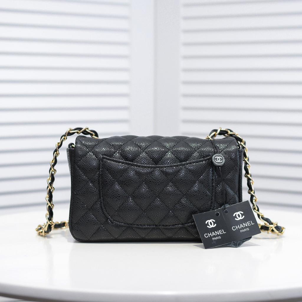 ChanelMini Flap Bag Black For Women 7.8in/20cm A69900