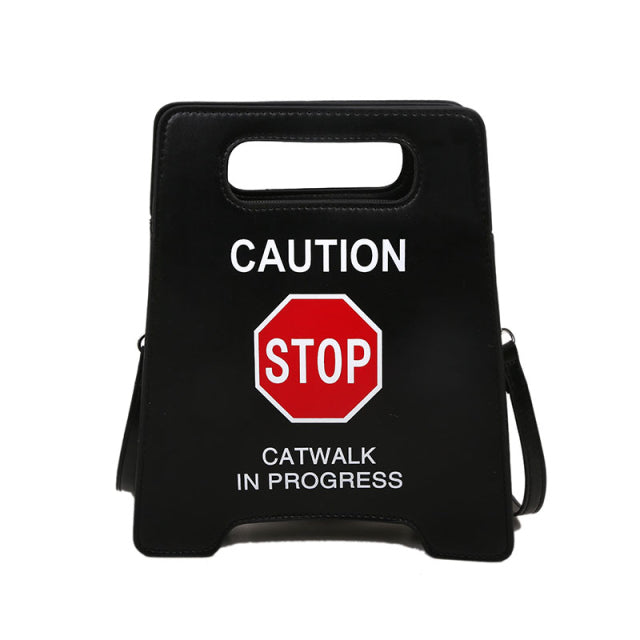 Crossbody Bag Creative Caution Letters Sign 2022