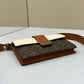 FI Baguette Pouch Brown fabric Beige Pouch For Woman 16cm/6in