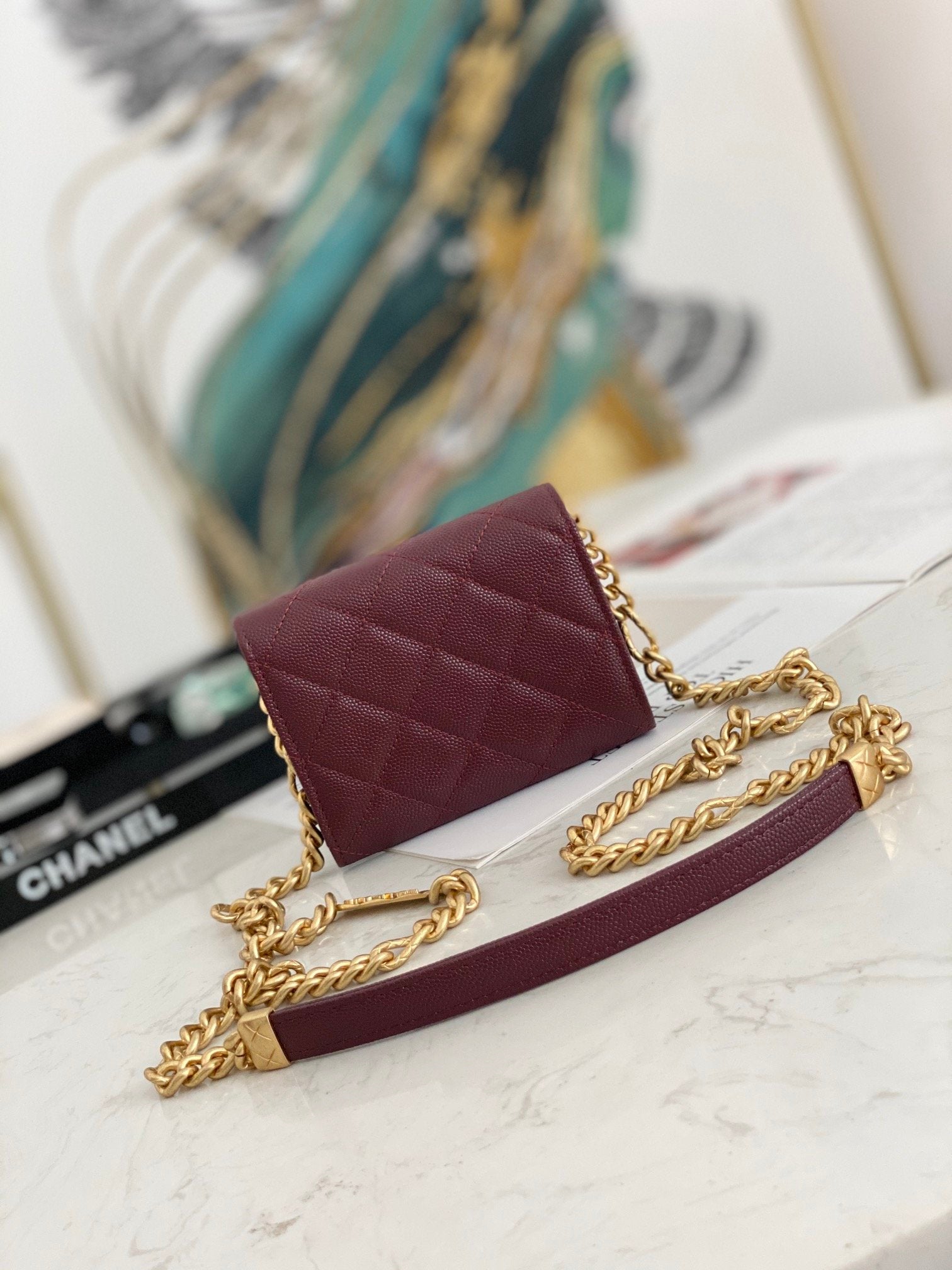 ChanelMini Flap Bag Gold Toned Hardware Red For Women 4.7in/12cm