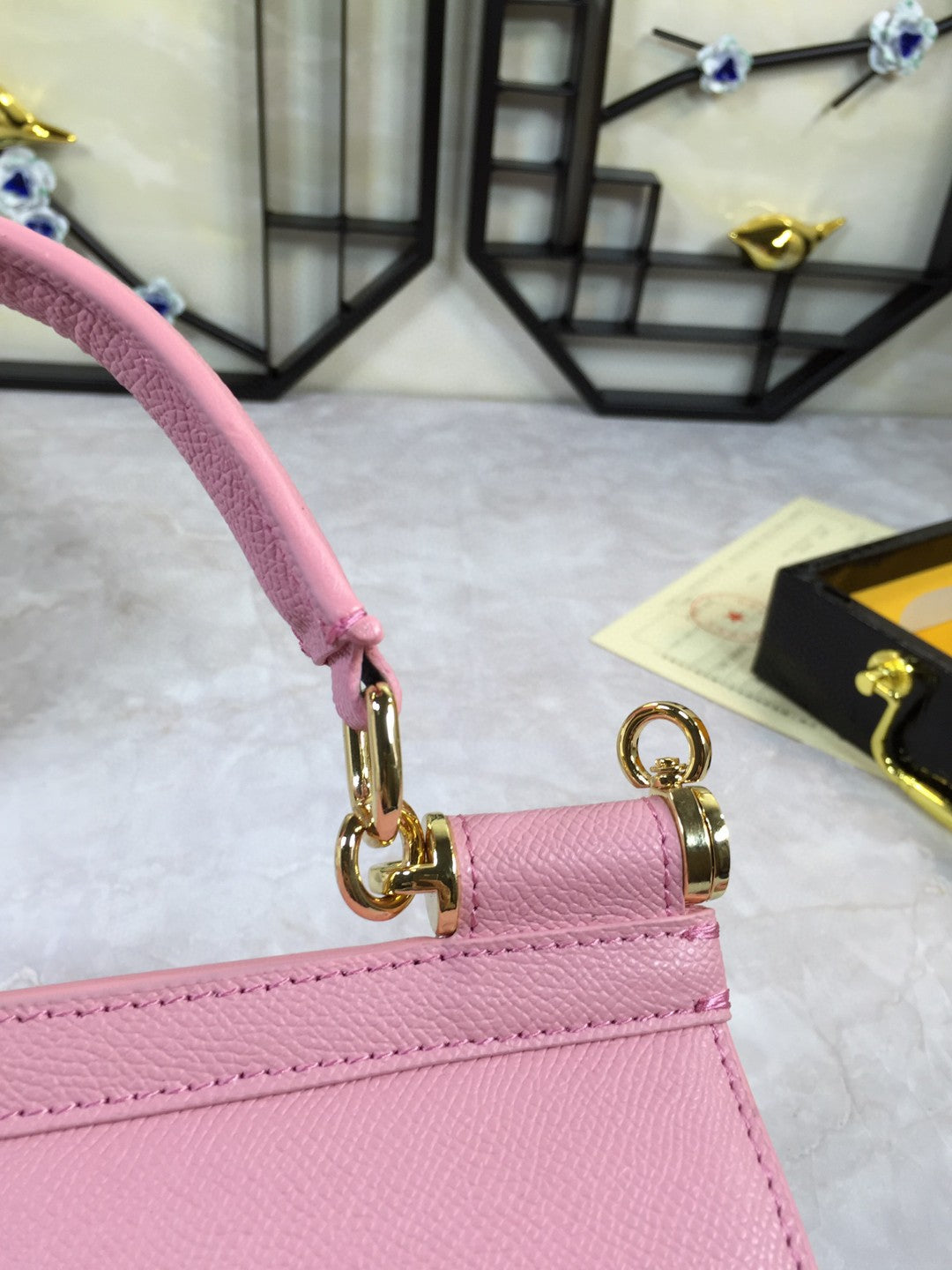 DG Medium Sicily Handbag In Dauphine Pink For Women 10.2in/26cm DG BB4347A10018H402