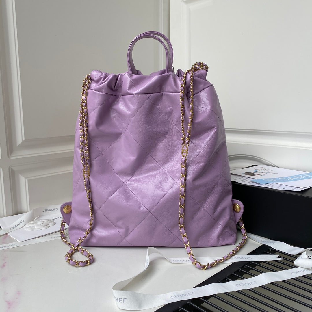 CHL Backpack Purple Shiny Large Bag For Women 51cm/20in