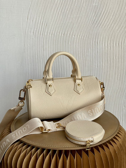 LV Papillon BB Bag In Monogram Empreinte For Women 7.9in/20cm Crème Beige M45994