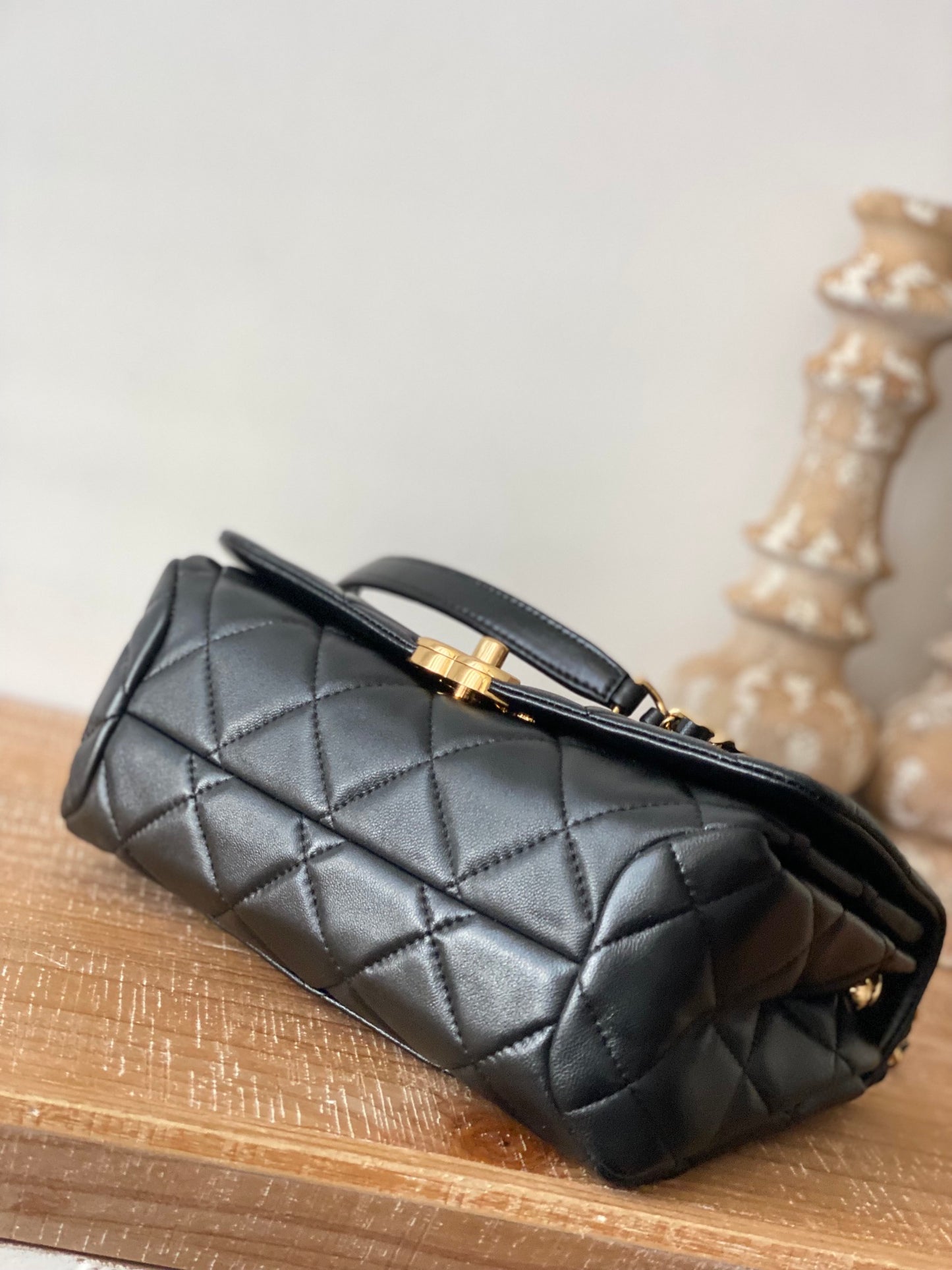 ChanelLarge Flap Black Bag For Women 23cm/9in