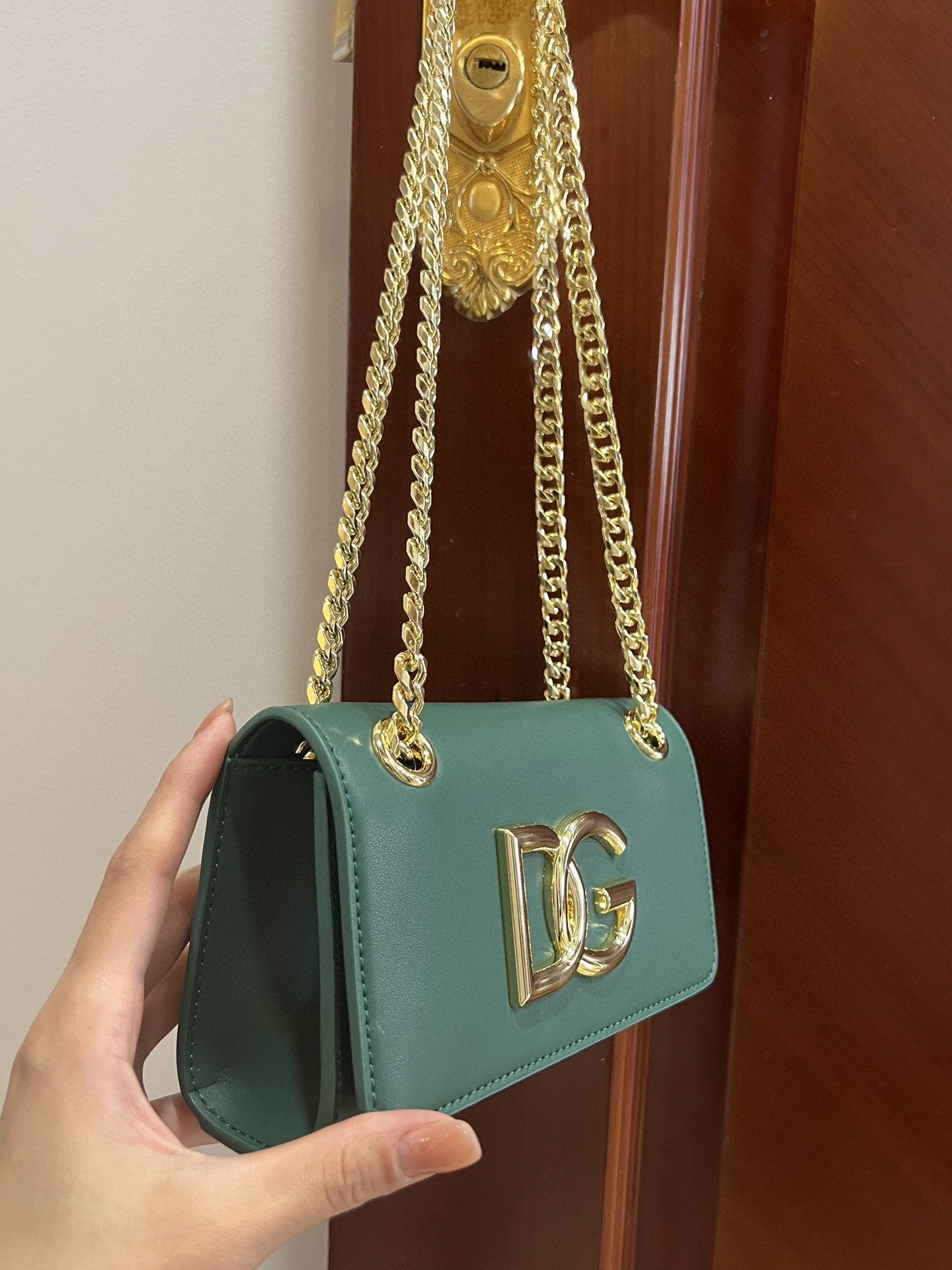 DG Polished 3.5 Phone Bag Green For Women 7.3in/19cm DG