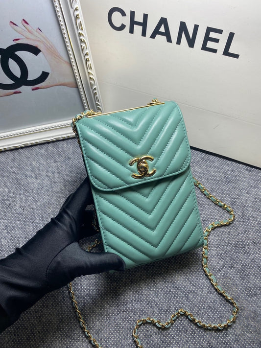 CHL Chevron Trendy CHL Phone Mint Bag For Women 18cm/7in