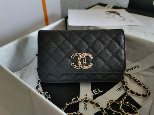 ChanelMini Flap Bag Black For Women 7.2in/18.5cm