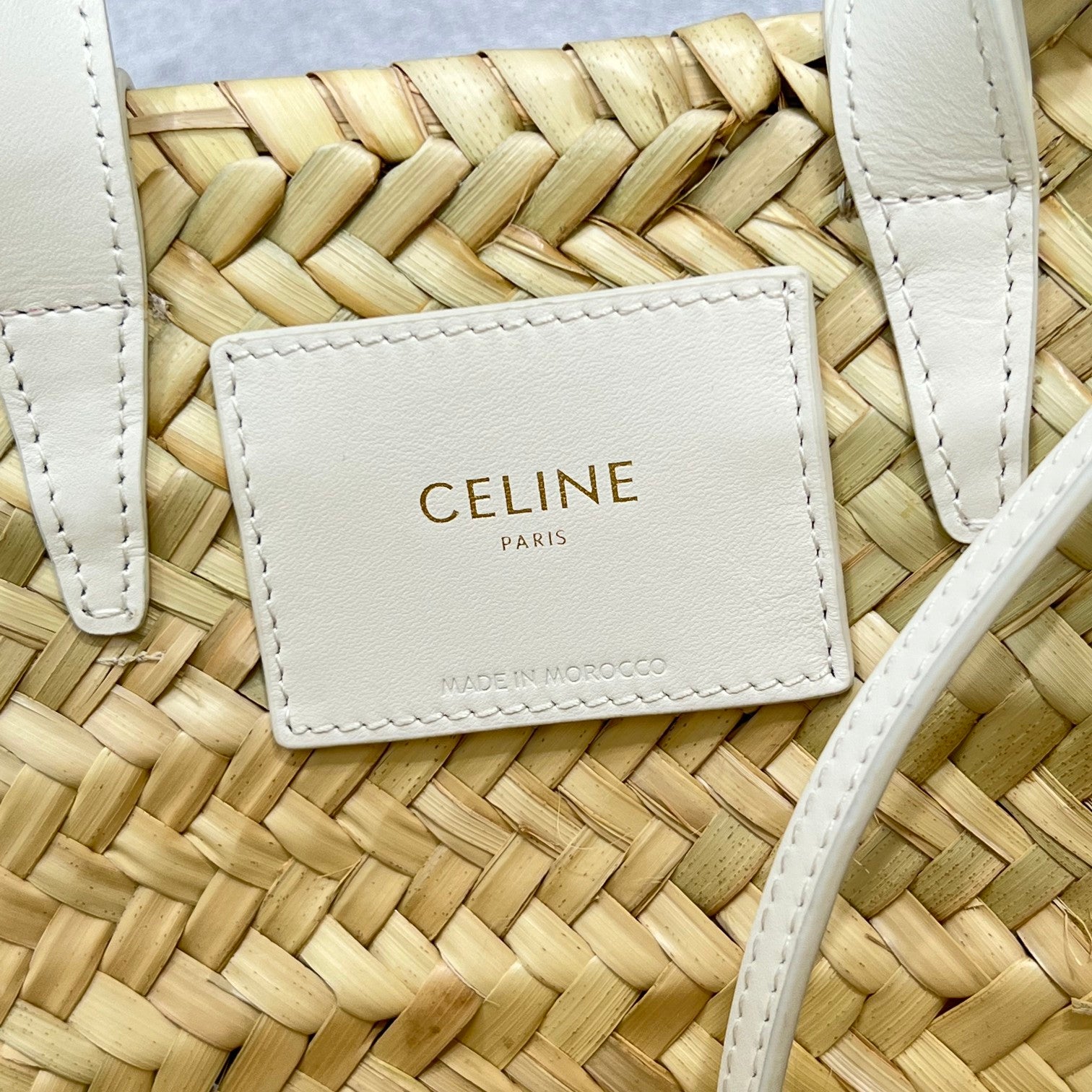 CE Teen Triomphe CE Classic Panier In Palm Leaves And Lizard White For Women 8in/20cm