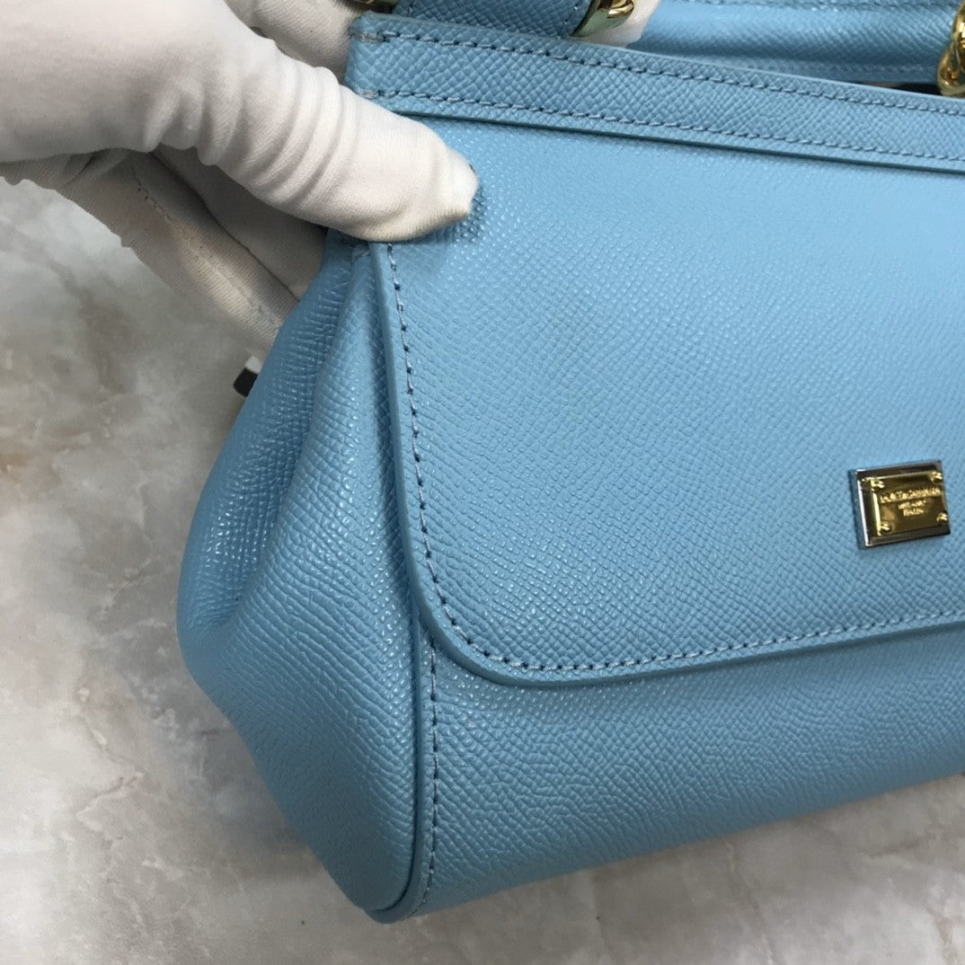 DG Medium Sicily Handbag In Dauphine Blue For Women 10.2in/26cm DG BB4347A10018H422