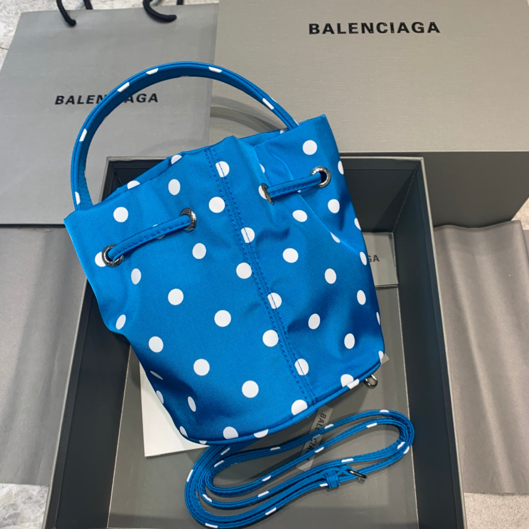 Balen Le Cagole Medium Bucket Bag In Blue, For Women,  Bags 11.8in/30cm