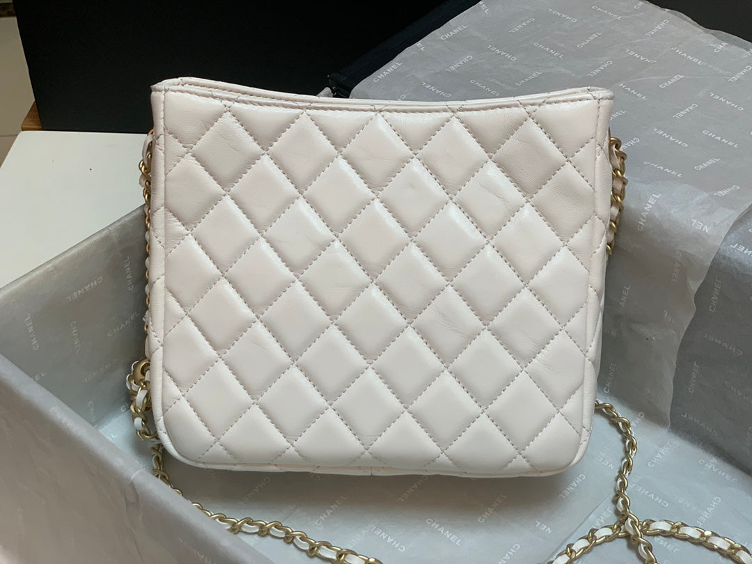 ChanelHobo Handbag White Bag For Women 16cm/6in