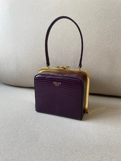 CE Triomphe Minaudiere In Lizard Violet For Women 4in/10cm