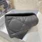 DI Medium Caro Bag Gray Padded Macrocannage, Dark Grey, For Women Women’s Handbags, Crossbody Bags, 25cm CD M9242BNGK_M41G