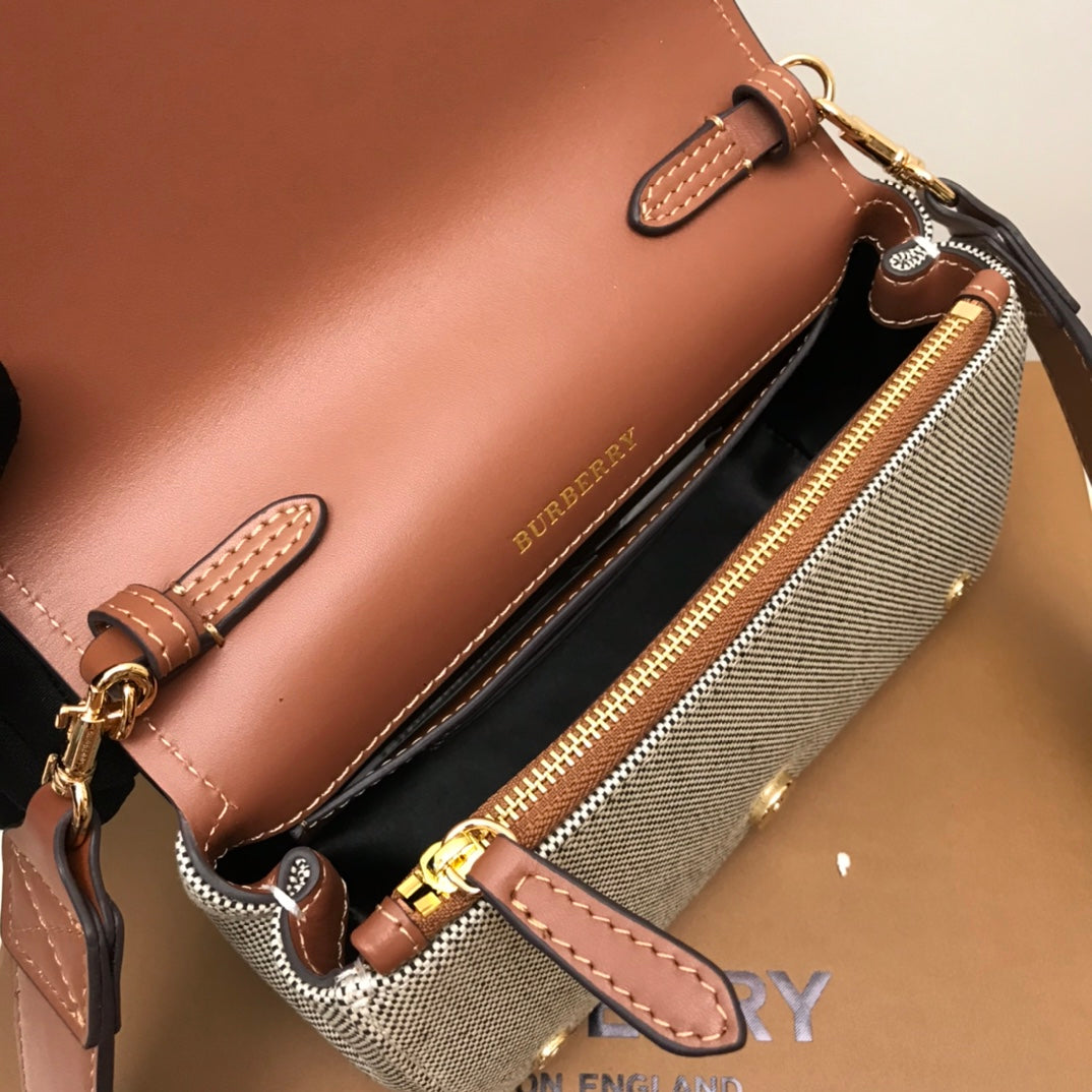 BB Horseferry Print Cotton Canvas Small Crossbody Bag For Women, Bags 7.1in/18cm 80398691