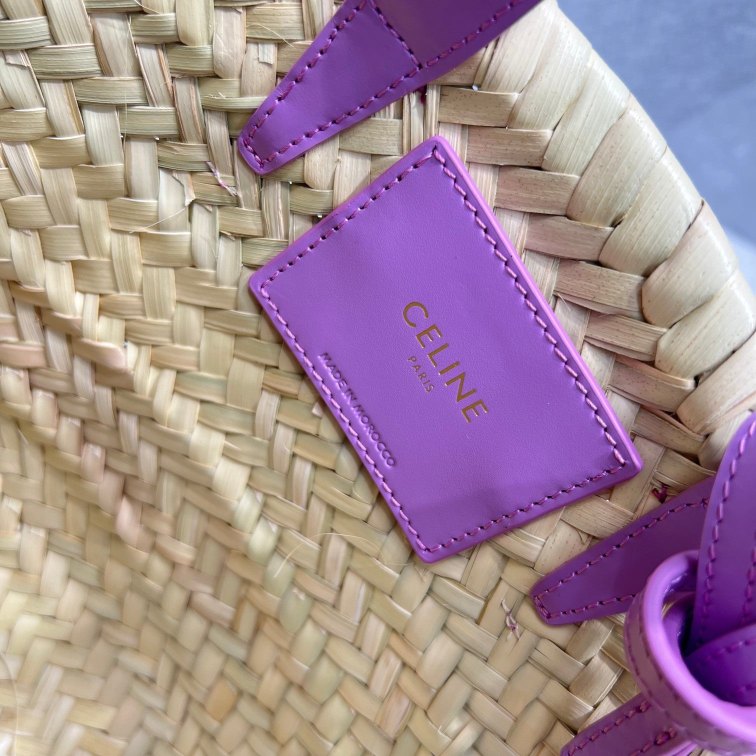 CE Teen Triomphe CE Classic Panier In Palm Leaves And Lizard Violet For Women 8in/20cm