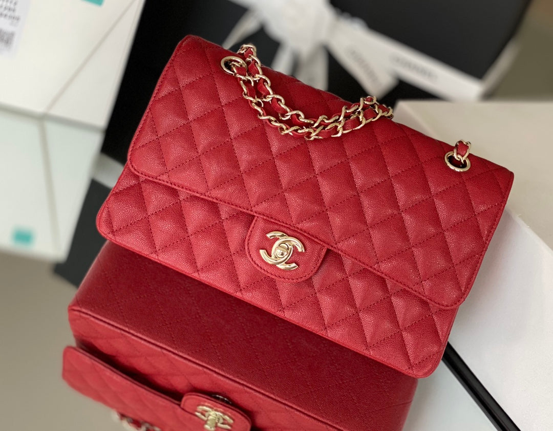 Chanel Classic Handbag 26cm Red For Women A01112