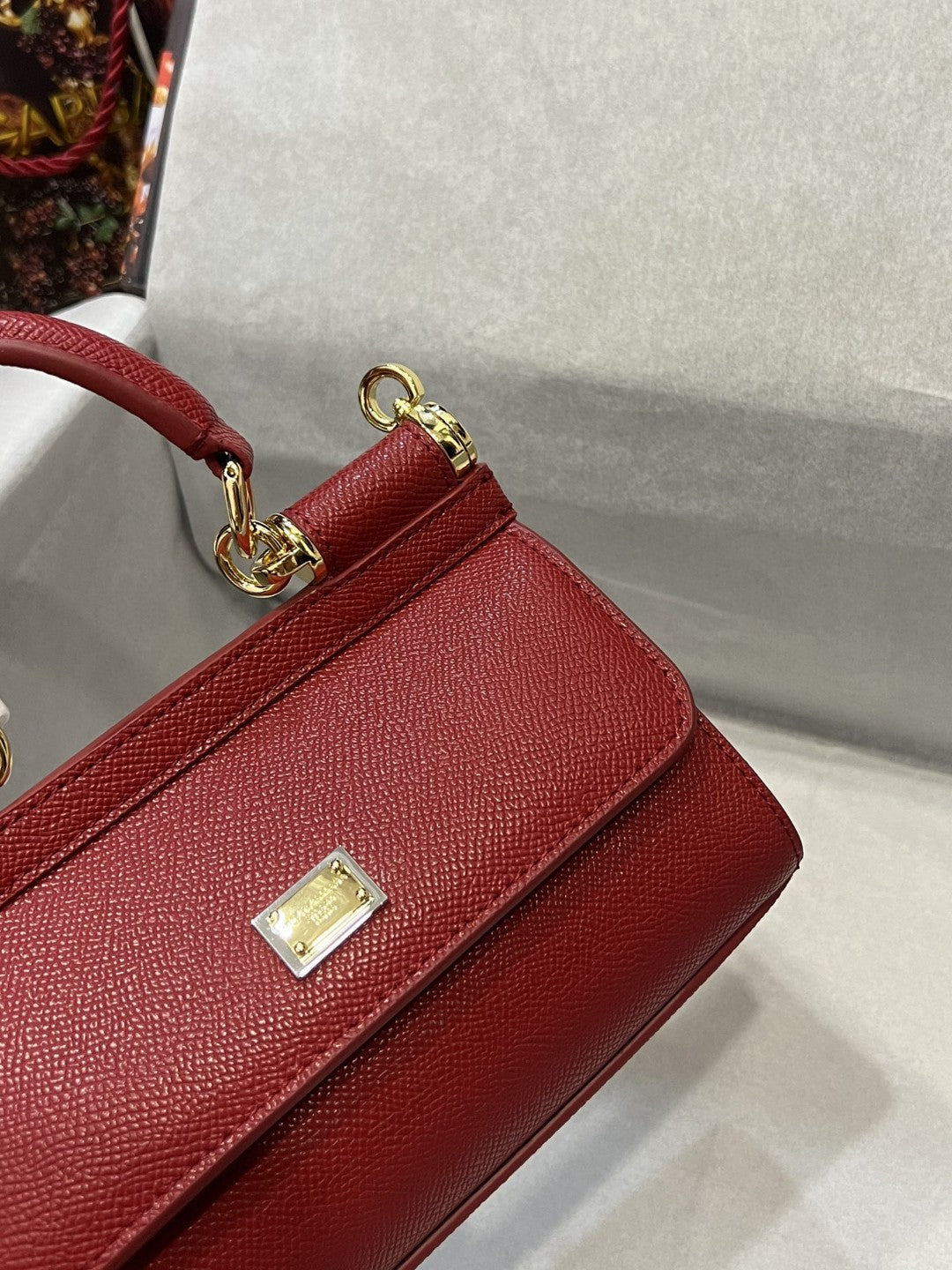 DG Small Sicily Bag In Dauphine Red For Women 7.5in/19cm DG