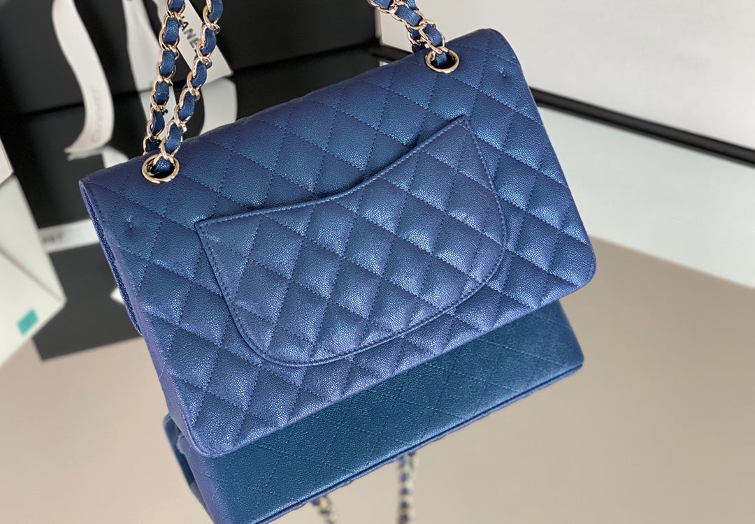 Chanel Classic Handbag 26cm Blue For Women A01112